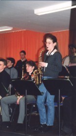 Daniela mit ihrem Saxofon