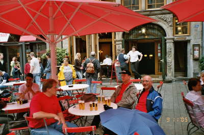 warten auf die Marathon-L�ufer